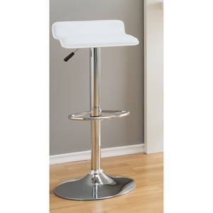 Tabourets de bar Soraia (lot de 2) Imitation cuir - Blanc / Chrome