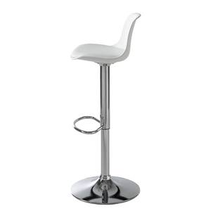 Chaises de bar Batya (lot de 2) Matière synthétique / Acier inoxydable - Blanc