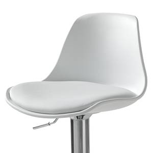 Chaises de bar Batya (lot de 2) Matière synthétique / Acier inoxydable - Blanc