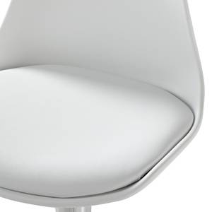 Chaises de bar Batya (lot de 2) Matière synthétique / Acier inoxydable - Blanc