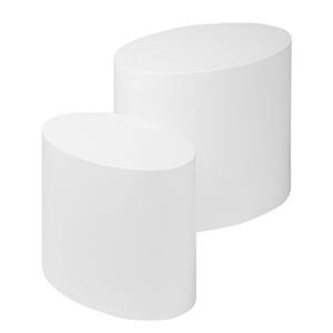 Set tavolini Elipse bianco - Bianco lucido