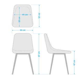 Gestoffeerde stoel Iskmo (2-delige set) - kunstleer - Taupe - Set van 2
