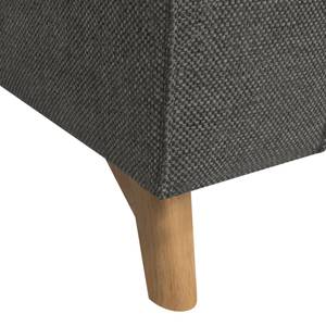 Canapé d'angle Topas Avec fonction couchage - Tissu - Tissu Zahira : Anthracite - Méridienne courte à droite (vue de face)