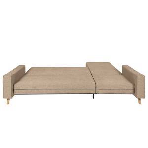 Ecksofa Topas (mit Schlaffunktion) Webstoff - Stoff Zahira: Beige-Grau - Longchair davorstehend links