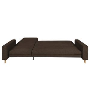 Ecksofa Topas (mit Schlaffunktion) Webstoff - Stoff Zahira: Braun - Longchair davorstehend rechts