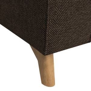 Canapé d'angle Topas Avec fonction couchage - Tissu - Tissu Zahira : Marron - Méridienne courte à droite (vue de face)