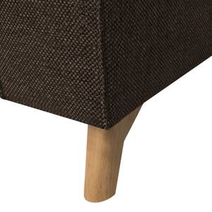 Canapé d'angle Topas Avec fonction couchage - Tissu - Tissu Zahira : Marron - Méridienne courte à gauche (vue de face)