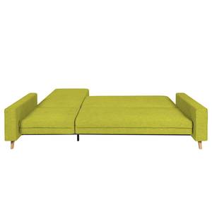 Ecksofa Topas (mit Schlaffunktion) Webstoff - Stoff Zahira: Limette - Longchair davorstehend rechts