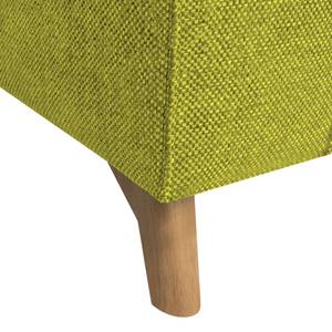 Canapé d'angle Topas Avec fonction couchage - Tissu - Tissu Zahira : Citron vert - Méridienne courte à droite (vue de face)