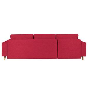Canapé d'angle Topas Avec fonction couchage - Tissu - Tissu Zahira : Rouge - Méridienne courte à gauche (vue de face)