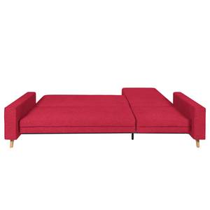 Ecksofa Topas (mit Schlaffunktion) Webstoff - Stoff Zahira: Rot - Longchair davorstehend links