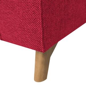 Canapé d'angle Topas Avec fonction couchage - Tissu - Tissu Zahira : Rouge - Méridienne courte à gauche (vue de face)