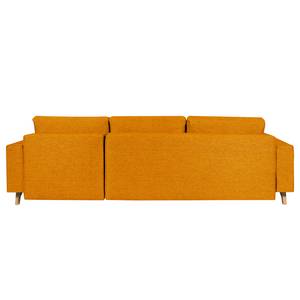 Canapé d'angle Topas Avec fonction couchage - Tissu - Tissu Zahira : Jaune moutarde - Méridienne courte à droite (vue de face)