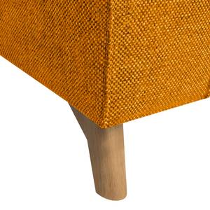 Canapé d'angle Topas Avec fonction couchage - Tissu - Tissu Zahira : Jaune moutarde - Méridienne courte à droite (vue de face)