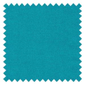 Hoekbank Topas (met slaapfunctie) - geweven stof - Stof Zahira: Turquoise - Longchair vooraanzicht rechts
