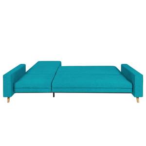 Canapé d'angle Topas Avec fonction couchage - Tissu - Tissu Zahira : Turquoise - Méridienne courte à droite (vue de face)