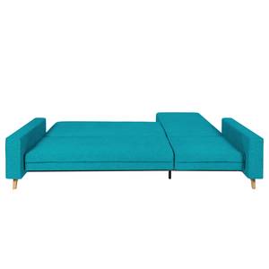 Canapé d'angle Topas Avec fonction couchage - Tissu - Tissu Zahira : Turquoise - Méridienne courte à gauche (vue de face)