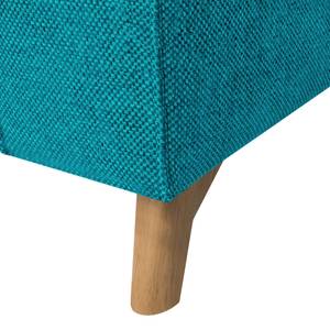 Canapé d'angle Topas Avec fonction couchage - Tissu - Tissu Zahira : Turquoise - Méridienne courte à gauche (vue de face)