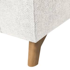 Canapé d'angle Topas Avec fonction couchage - Tissu - Tissu Zahira : Blanc - Méridienne courte à gauche (vue de face)