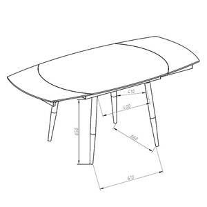 Eettafel Askis (uitschuifbaar) glas/metaal - taupe