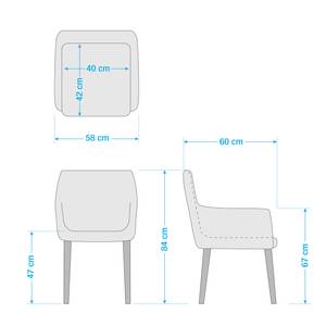 Armlehnenstuhl Leedy I Webstoff / Eiche massiv - Webstoff Zea: Pastellblau - Einzelstuhl