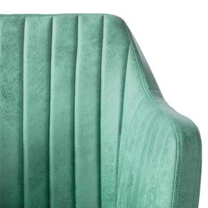 Chaise à accoudoirs Leedy IV Tissu / Chêne massif - Vert menthe - 1 chaise
