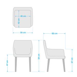 Chaise à accoudoirs Leedy II Tissu / Chêne massif - 1 chaise