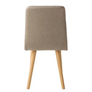 Chaise capitonnée Doskie I Tissu / Chêne massif - Tissu Zea: Beige - Lot de 2