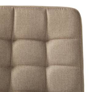 Chaise capitonnée Doskie I Tissu / Chêne massif - Tissu Zea: Beige - Lot de 2