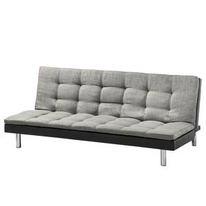 Schlafsofa Crewe Kunstleder / Webstoff - Schwarz / Grau