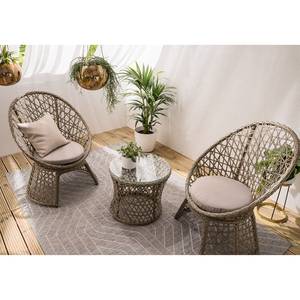 Set balcone Moosh (3 pezzi) Polyrattan Color antracite