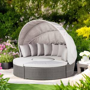 Salon de jardin Premium Paradise Lounge Polyrotin - Cadre en aluminium - Gris / Gris clair