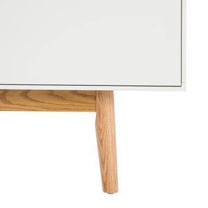 Tv-meubel LINDHOLM deels massief eikenhout - Wit - 160 x 40 cm