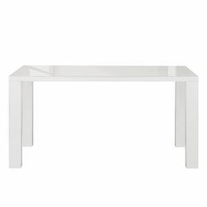 Table de salle à manger Acle Blanc brillant - 140 x 80 cm