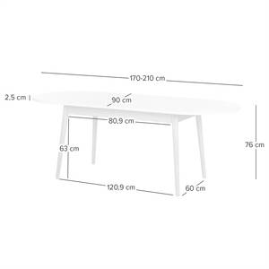 Table extensible LINDHOLM ovale Chêne partiellement massif - 170 x 90 cm