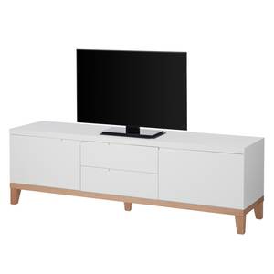 Buffet Blomquist I Blanc mat / Imitation chêne rouge