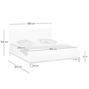 Bed LINDHOLM - hoogte 104 cm mat wit - 180 x 200cm