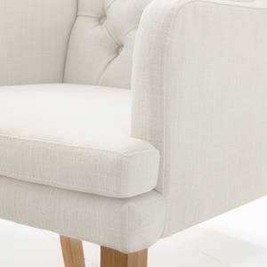 Chaise à accoudoirs Austin Tissu blanc - Tissu Kyra: Blanc