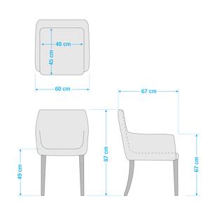 Chaise à accoudoirs Austin Tissu blanc - Tissu Kyra: Blanc