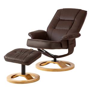 Fauteuil de relaxation Montreal Avec repose-pieds - Cuir synthétique marron