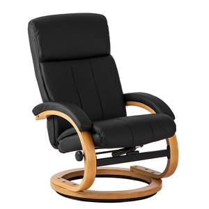 Relaxfauteuil Vancouver (met hocker) zwart kunstleer