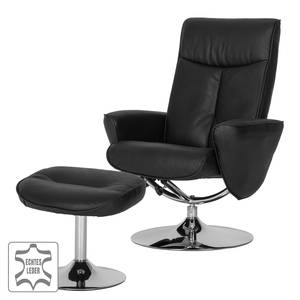 Relaxfauteuil Vincenzo (met hocker) echt leer