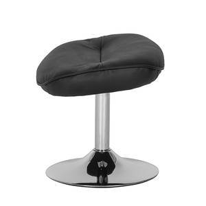 Relaxfauteuil Vincenzo (met hocker) zwart echt leer