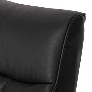 Fauteuil de relaxation Vincenzo Avec repose-pieds - Cuir véritable - Noir