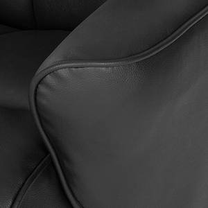 Fauteuil de relaxation Vincenzo Avec repose-pieds - Cuir véritable - Noir