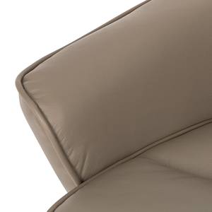 Relaxfauteuil Vincenzo (met hocker) echt leer/kunstleer - Taupe