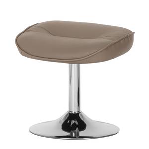 Relaxfauteuil Vincenzo (met hocker) echt leer/kunstleer - Taupe