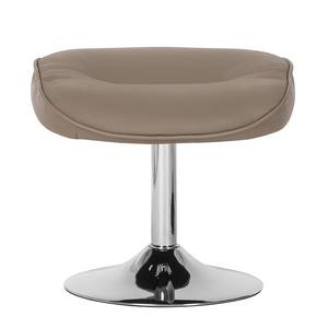 Relaxfauteuil Vincenzo (met hocker) echt leer/kunstleer - Taupe