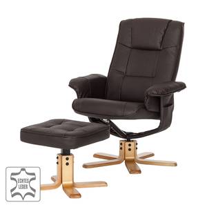 Fauteuil de relaxation Cosimo Cuir véritable marron foncé