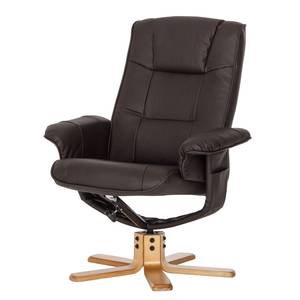 Fauteuil de relaxation Cosimo Cuir véritable - Marron foncé